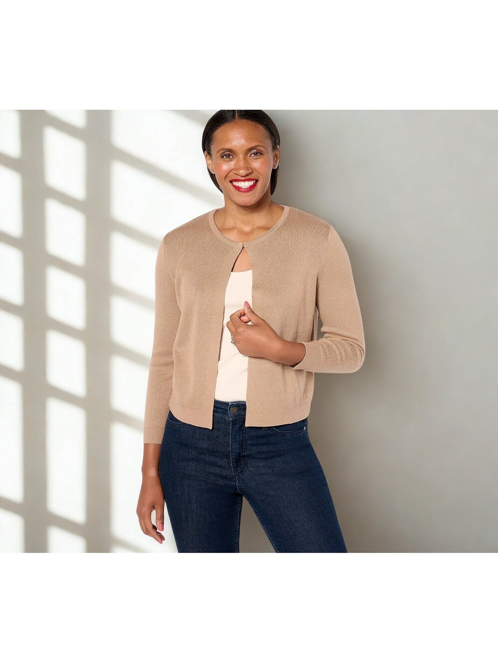 Isaac Mizrahi Live! Essentials Open Front Long Sleeve Bolero Size L